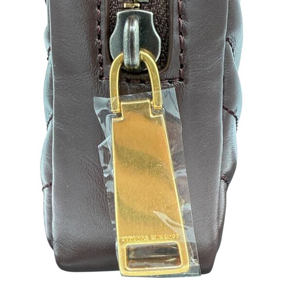 Rebecca Minkoff Edie Crossbody Belt Bag Brown Quilted Leather Clutch Chain Strap - Picture 8 of 15